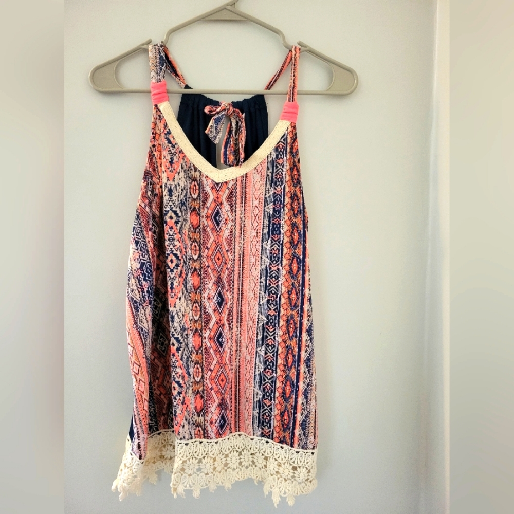 Bright Geometric Patterned Top